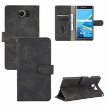 For BlackBerry Priv Solid Color Skin Feel Magnetic Buckle Horizontal Flip Calf Texture PU Leather Case with Holder & Card Slots & Wallet(Black)