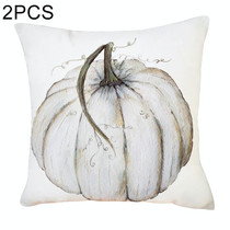 2 PCS Halloween Pumpkin Short Plush Super Soft Pillowcase Decoration without Pillow Core(White Pumpkin)