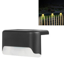 4 PCS Solar Railing Light Staircase Light Outdoor Waterproof LED Step Light Garden Decoration Landscape Light, Warm White Light(Black)