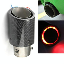 Car Modification Carbon Fiber Luminous Tail Throat LED Lights Modified Car Exhaust Pipe Spitfire Tail Throat, Style:Curling(Red)