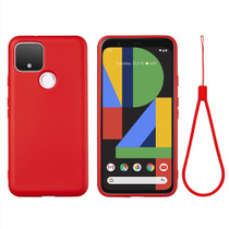 For Google Pixel 5 Pure Color Liquid Silicone Shockproof Full Coverage Case(Red)