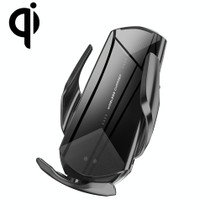 Q2 15W Universal Rotation Infrared Induction Magnetic Car Wireless Charging Mobile Phone Holder with Micro USB + 8 Pin + Type-C / USB-C Magnetic Connector(Black)