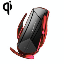 Q2 15W Universal Rotation Infrared Induction Magnetic Car Wireless Charging Mobile Phone Holder with Micro USB + 8 Pin + Type-C / USB-C Magnetic Connector(Red)