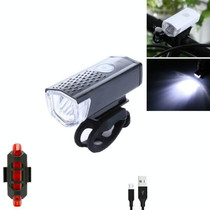 Bicycle USB Charging Headlight Lighting Cycling Equipment, Color:Black 2255 Light+928 Red Taillight