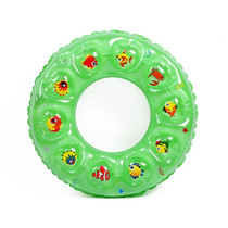 10 PCS Cartoon Pattern Double Airbag Thickened Inflatable Swimming Ring Crystal Swimming Ring, Size:80 cm(Green)