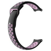 For Xiaomi Haylou Solar / LS05 Silicone Reverse Buckle Strap(Black+Pink)
