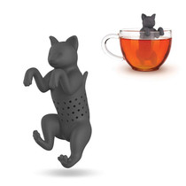 2 PCS Silicone Kitten Tea Maker Tea Leak(Gray)