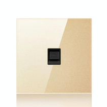 86mm Round LED Tempered Glass Switch Panel, Gold Round Glass, Style:Telephone Socket