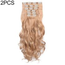 2 PCS 50cm 16 Card Long Curly Hair Wig Seamless Hair Extension Piece(17.27M613#)