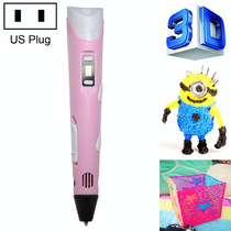 Hand-held 3D Printing Pen, US Plug(Pink)