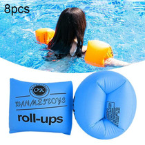 8 PCS Children Arm Circle Learning Swimming Training Circle Adult Swimming Sleeve Safety Double Air Bag Floating Ring(Blue)