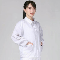 Antistatic Top Short Dust-free Jacket Lapel Overalls,Size:M(White)