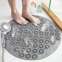 Bathroom Anti-slip Round Mat Suction Cup Massage Foot Pad(Gray)