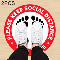 2 PCS Self-adhesive Waterproof PVC Epidemic Prevention Social Distance Floor Stickers, Length43cm