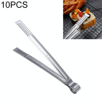 10 PCS Stainless Steel Food Clip Bread Barbecue Clip Steak Buffet Clip, Size:12 inches