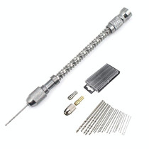 HIAIM Punch Semi-automatic Twist Drill Hand Drill Set, Specification:Hand Drills +0.3-1.6 Bits 20 PCS