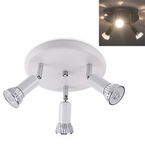 9W Round Three Head LED GU10 Ceiling Light Adjustable Mirror Front Spotlight, Emitting Color: White Light(White)