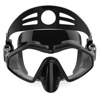 M6113 Adult Diving Goggles Deep Diving Integrated Goggles Mask Anti-fog Diving Glasses, Size:One Size(Black)