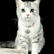 5 PCS Cat Bell Collar Handmade Cat Dog National Style Necklace, Size:Small 22+7cm(Pink)