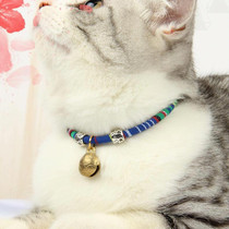 5 PCS Cat Bell Collar Handmade Dog Cat Accessories Neck Collar, Size:Medium 26+7cm(Blue)