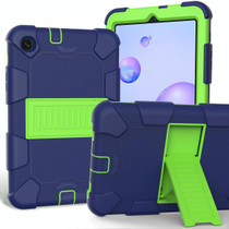 For Samsung Galaxy Tab A 8.4 (2020) Shockproof Two-Color Silicone Protection Case with Holder(Navy+Olivine)