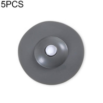 5 PCS Press Type Deodorant Floor Drain Cover Anti-blocking Sink Sewer Silicone Bounce Plug Bathroom Filter Plug(Grey)