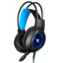 HAMTOD V1000 Dual-3.5mm Plug Interface Gaming Headphone Headset with Mic & LED Light, Cable Length: 2.1m(Blue)