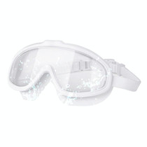 Liquid Silicone Swimming Equipment HD Anti-fog Comfortable Electroplated Swimming Goggles(White Transparent)