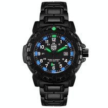 addies MY-047 Outdoor Sports Multifunctional Waterproof Luminous Watch Alloy Watchstrap Quartz Watch for Men(Blue Light)