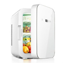 Somate SMT-8L Digital Display Car Home Dual-use Mini Refrigerator, Color:White Tempering Door, Specification:CN Plug