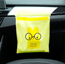 15 PCS Creative Cute Car Garbage Bag Paste-type Cleaning Bag for Car Interior(Yellow)