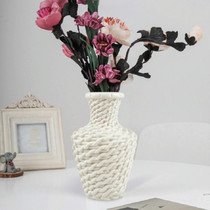 2 PCS Simple Plastic Vase Dry and Wet Flowers Arrangement Container Floral Decoration(Milk White)