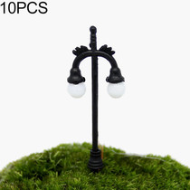 10 PCS Moss Micro Llandscape Decoration Succulent Ecological Bottle Bonsai Pot Model Lamp Ornament(Double Lights Down White Head)