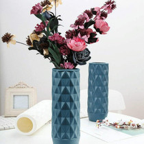 Flower Arrangement Container Creative Straight Vase Plastic Home Decoration(Blue)
