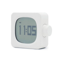 Student Creative Multifunctional Mute Bedside Bedroom Square Alarm Clock(Milky)