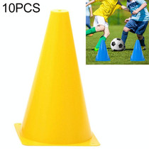 10 PCS Football Obstacle Sign Tube Thickening Road Block Cone without Hole, Size: 18 x 14cm(Yellow)