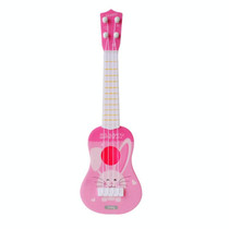 Pink Rabbit Small Simulation Musical Instrument Mini Four Strings Playable Ukulele Early Childhood Education Music Toy