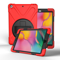 For Galaxy Tab A 8.02019P200/P205  360 Degree Rotation PC + Silicone Protective Case with Holder & Hand-strap(Red)
