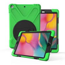 For Galaxy Tab A 8.02019P200/P205  360 Degree Rotation PC + Silicone Protective Case with Holder & Hand-strap(Light Green)