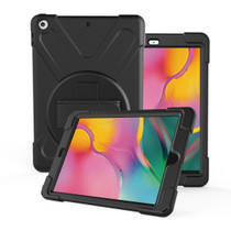 For Galaxy Tab A 8.02019P200/P205  360 Degree Rotation PC + Silicone Protective Case with Holder & Hand-strap(Black)