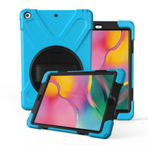 For Galaxy Tab A 8.02019P200/P205  360 Degree Rotation PC + Silicone Protective Case with Holder & Hand-strap(Light Blue)