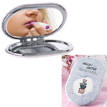 Portable Cosmetic Mirror Fresh Cactus Small Mirror(Pale Gray)