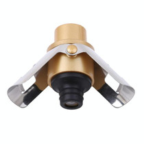 2 PCS  Push-button Stainless Steel Pumping Champagne Stopper Sparkling Champagne Snap Wing Vacuum Wine Stopper(Gold)