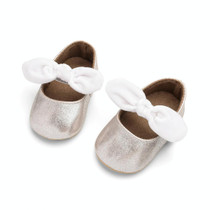 Baby Girl Toddler Shoes Newborn Soft Cloth Shoes Princess Shoes Flat Shoes, Size:12(Silver)