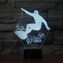Surf Riding Shape 3D Colorful LED Vision Light Table Lamp, USB Touch Version