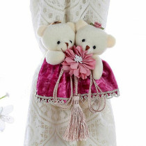 Cartoon Little Bear Curtain Buckle Curtain Strap(Flower Rose Red)