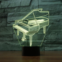 Piano Shape 3D Colorful LED Vision Light Table Lamp, USB Touch Version