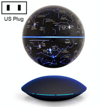 6 inch Rotation Illuminating English Magnetic Levitation Globe Office Crafts Ornaments, US Plug(Black)