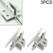 3 PCS Aluminum Alloy Glass Combination Clamp Cabinet Partition Fixing Clip, T-type Cliped 8-10mm