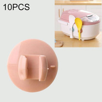 10 PCS J202 Kitchen Suction Cup Plastic Rice Cooker Rice Spoon Rack, Random Color Delivery